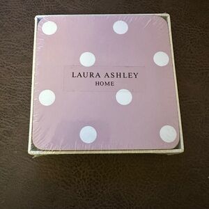 New Laura Ashley Pink and White Polka Dot Coasters